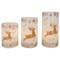 Northlight Set of 3 White Reindeer Flameless Flickering LED Christmas Wax Pillar Candles 6&#x22;